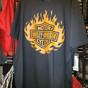 Harley-Davidson Charcoal Tee with Fiery Orange Emblem